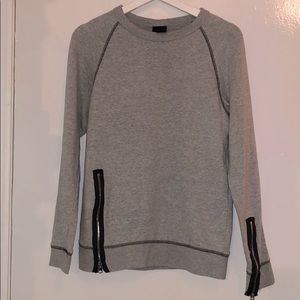H&M Crewneck Sweater with Zip details Grey